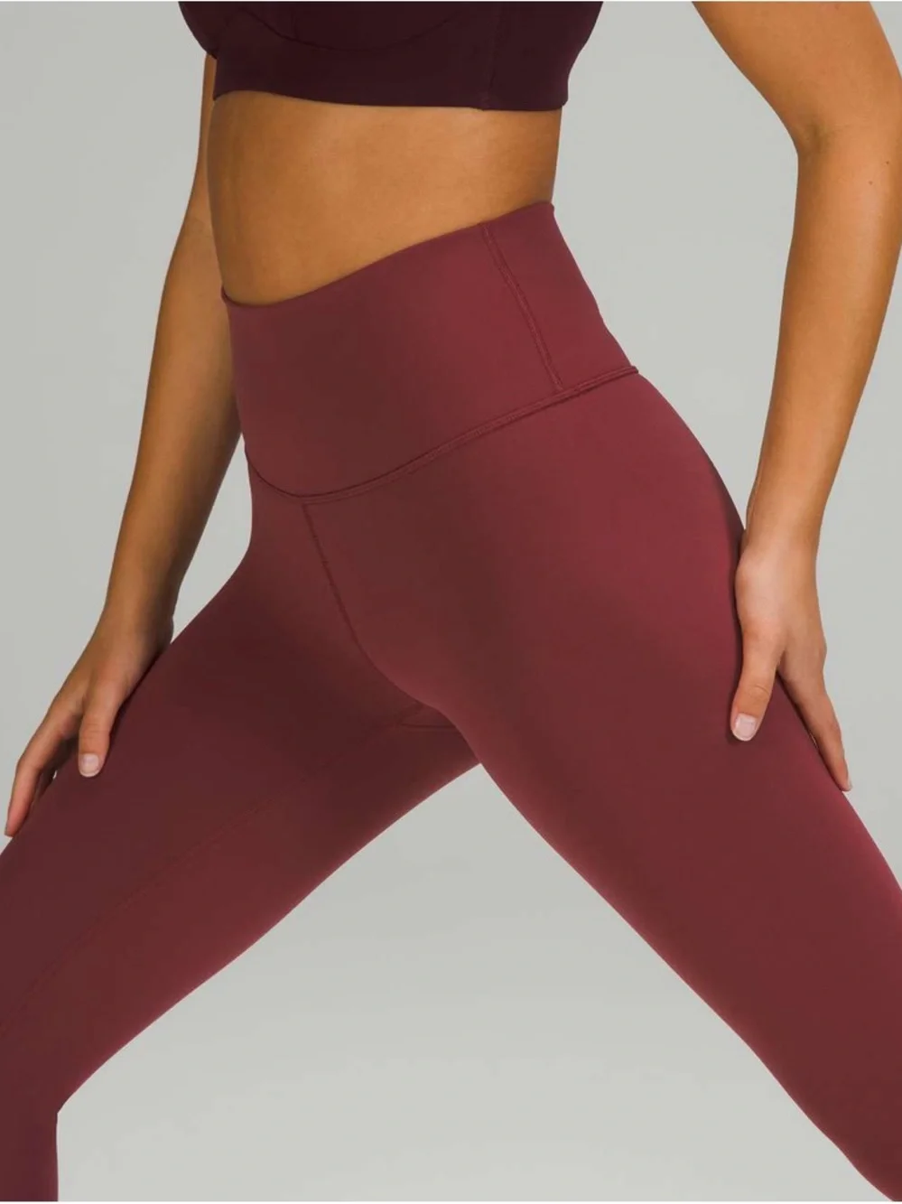 Lululemon Women’s Wunder Under High-Rise Mulled Wine Crop 23" Leggings Size 14 - Picture 3 of 13